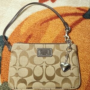 Vintage Coach Canvas Signature Wristlet